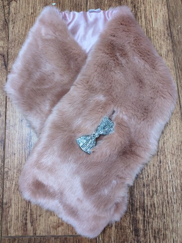 Faux fur dusky pink satin - dusky,