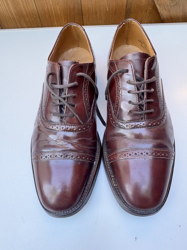 Loake burgundy leather brogue - leather,