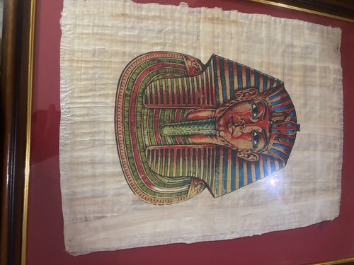 Framed egyptian papyrus art - egyptian,