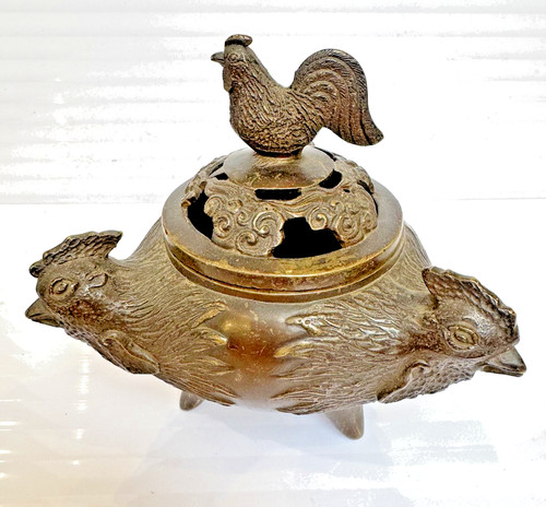 Vintage bronze chinese censer - vintage,