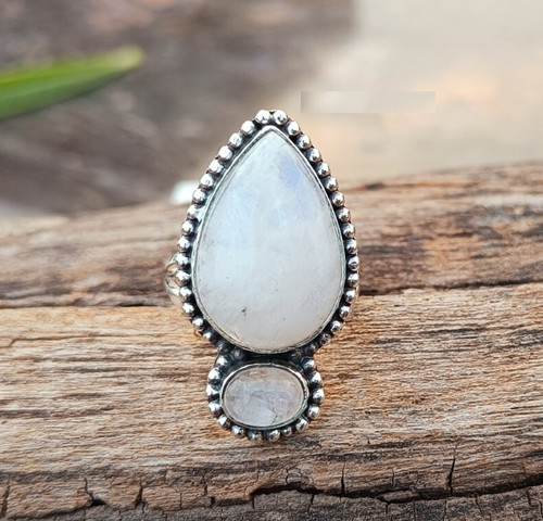 Moonstone handmade ring - moonstone,