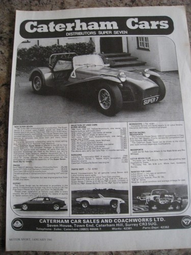 Caterham cars distibutors - cars,