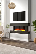 Fireplace & Surrounds Suite Electric Fire Flame Media Entertains Room Heating
