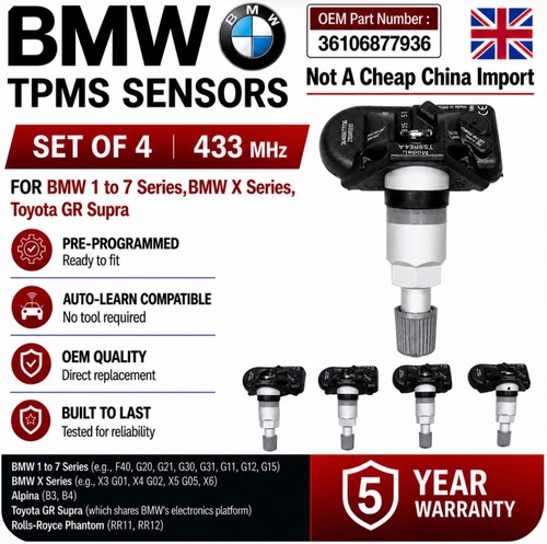 Tpms tyre sensors - 4x,