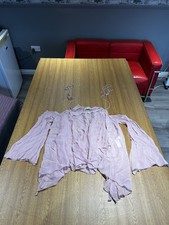 Gorgeous Zara pink sheer flare off shoulder top  Size M-L  New without tags