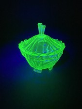 Uranium Glass Lidded Container