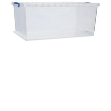 Really Useful 1 x 62L Nesting Storage Boxes  Clear Stackable with Clip Lids