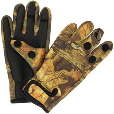 Fishing Shooting Gloves Neoprene Outdoor Camo 3 Fingerless Option Hunting M L XL