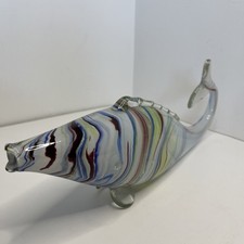 Large Murano Style Glass Fish Large 36cm Multicoloured 1970’s Vintage 