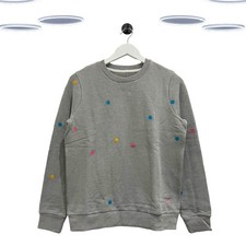 Ex Crew Clothing Women's Long Sleeve Embroidered Cotton Sweatshirt in Grey