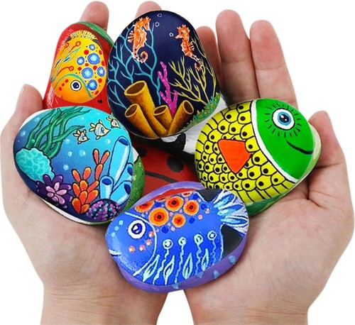 10pcs painting rocks - painting, 5-8cm