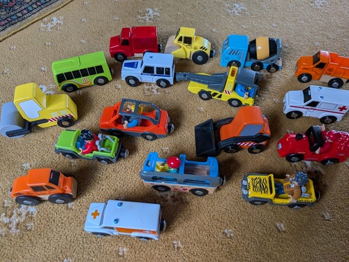 Wooden plastic vehicle bundle - plastic,
