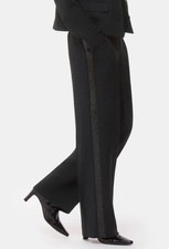 L.K. Bennett Black Tuxedo Trousers UK 10 DR Delaux Style RRP £169