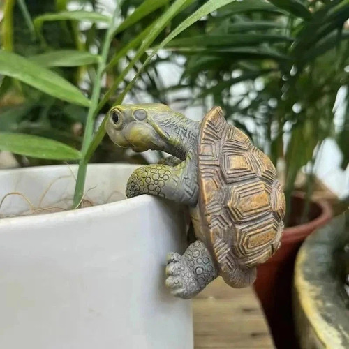 Tortoise resin hanging planter - hanging,