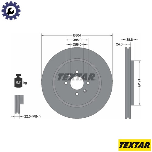 Brake disc 92170203 for mg - brake,