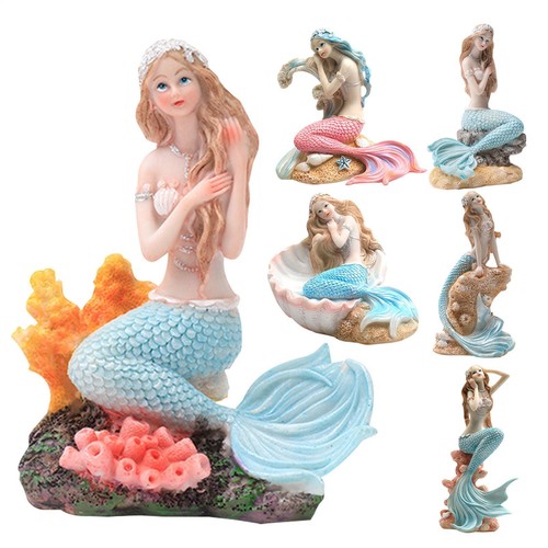 Mermaid fish tank decor resin - mermaid,