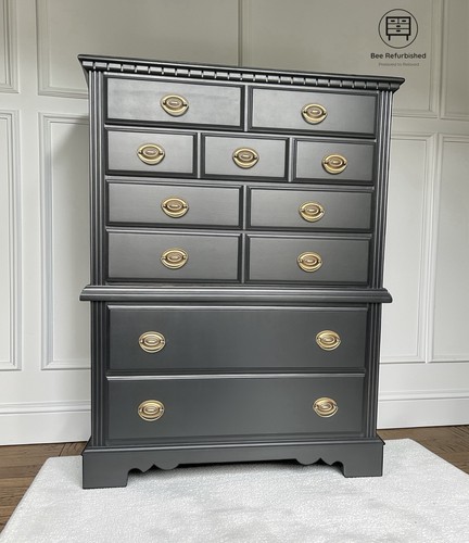 Black tallboy chest - -,