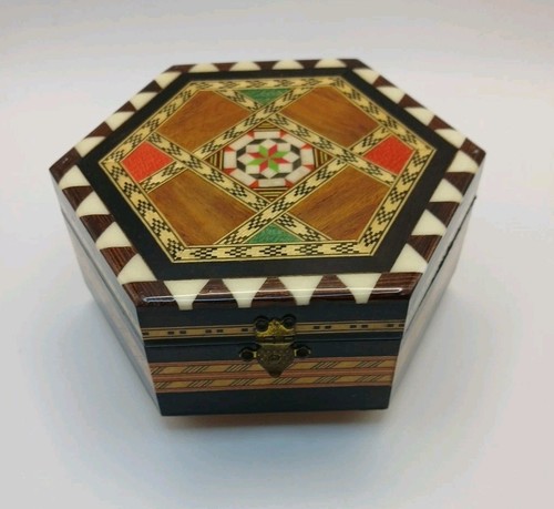 Vintage hexagon marquetry - hexagon,