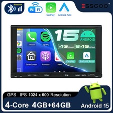 7" 2Din Car Stereo Carplay Android 15 4+64G Radio USB Type-C CarPlay GPS BT Navi