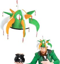 1 x Adult irish Tricolour Jester Hat with Bell St patrick's FancyDress Accessory