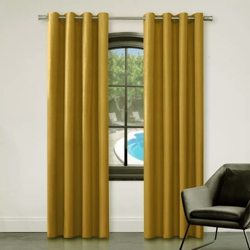 Faux silk curtains eyelet - faux,