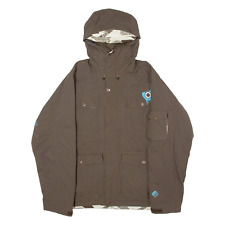 SALOMON Mens Parka Coat Brown Canvas Hooded L