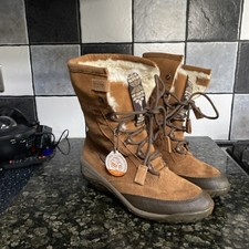 Ladies Cushe  Brown Suede Faux Fur Lined Boots Size UK 6 EU 39