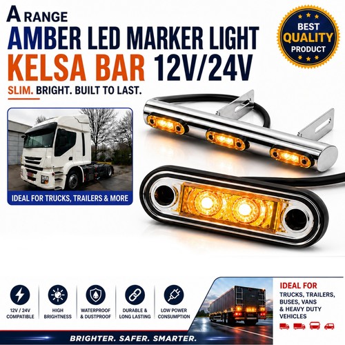 Amber hella style led flush - amber,