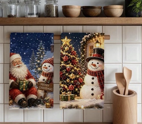 2pcs christmas tea towels - 2pcs,