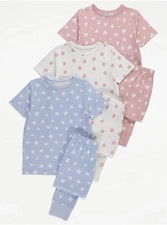 3 pack Girls 13-14 years Pyjamas Short Sleeve Long Legged 100% Cotton Pastel