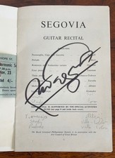 Very Rare Andre Segovia Signed Guitar Recital 1963 Programme with Seat Ticket