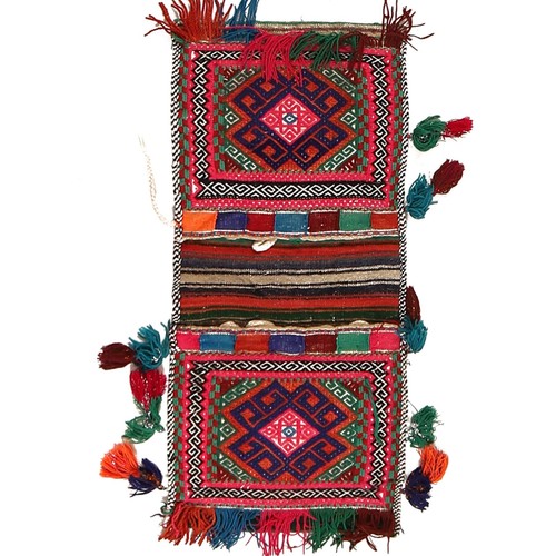 Vintage wool saddle bag tribal - bag,