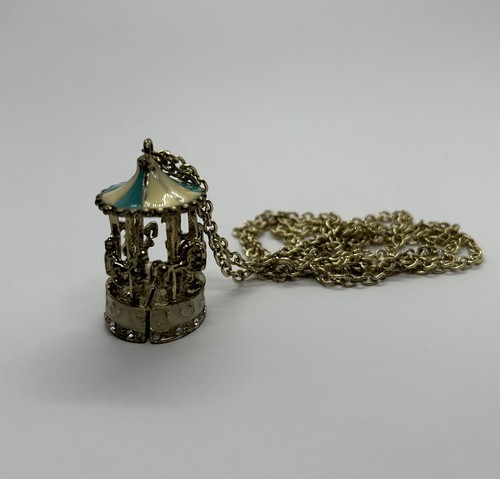 Vintage gold tone carousel - tone,