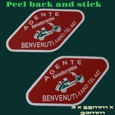 Benvenuti Agente Moto Dealership Dealer Vinyl Sticker Lambretta Vespa SX TV Li L