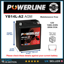 Yb14l agm powerline - yb14l-a2,