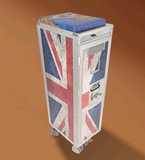 Dappr Half Trolley New Hostess Galley Cart Wrapped in Union Jack with Island Top