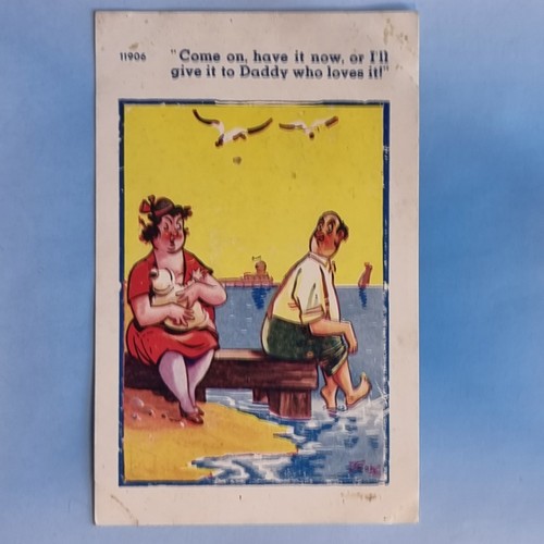 Comic postcard 1953 - comic, lady
