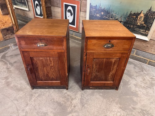 Pair vintage pitch pine - of,