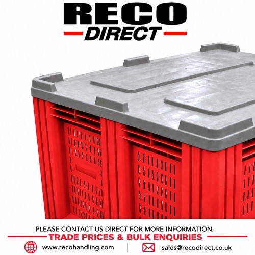 Vented red 660ltr plastic - red,