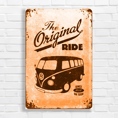 Vintage camper van orange - camper,