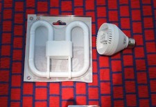 GE Compact FLUORESCENT grow light bulb 2D CFL 21w FREE T5 adapter 2700K blooming