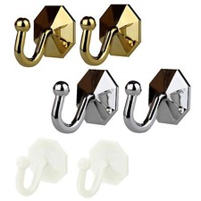 2x Curtain Tie Back Hooks Self