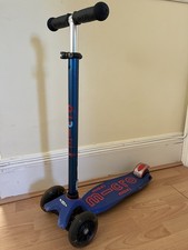Maxi Micro Deluxe LED Children's Scooter (5-12) Blue & Red NEW BRAKE & REARWHEEL