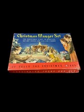 RARE Vintage Christmas nativity manger set very early 1930s American USA  set
