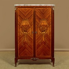 Louis XVI Style Marquetry Inlaid Cabinet Cupboard Wardrobe c.1930