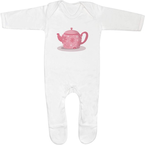 Funky teapot baby sleepsuit - 'funky,