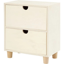 Wooden Chest Of 2 Drawers Unit