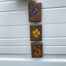 Vintage Hanging Wood Plaque w/