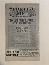 Sporting Life Newspaper Francis C. Richter 1914 Baseball 4X6 Ad