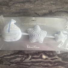 Silver Cross Luxury Nursery Curtain Tiebacks In Vintage Blue